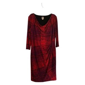 Beautiful Anne Klein dress, multi colored, reds & purples